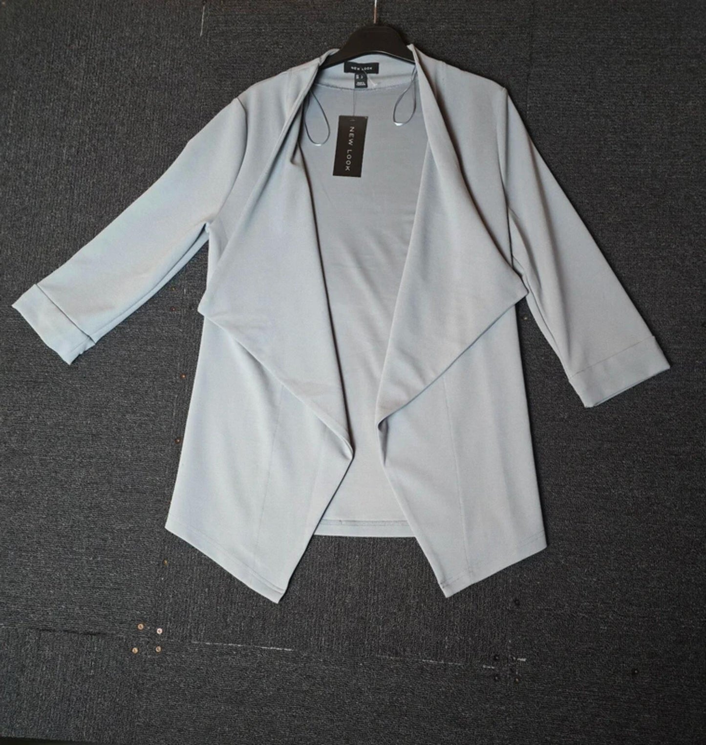 New Look pale blue blazer waterfall open front size 8 NWT