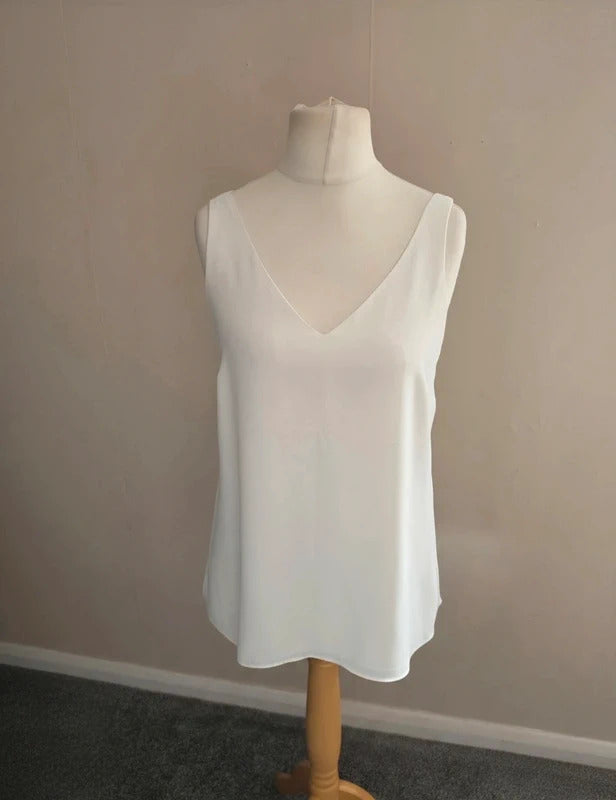 Wallis White V-Neck Cami Vest Top Size 10