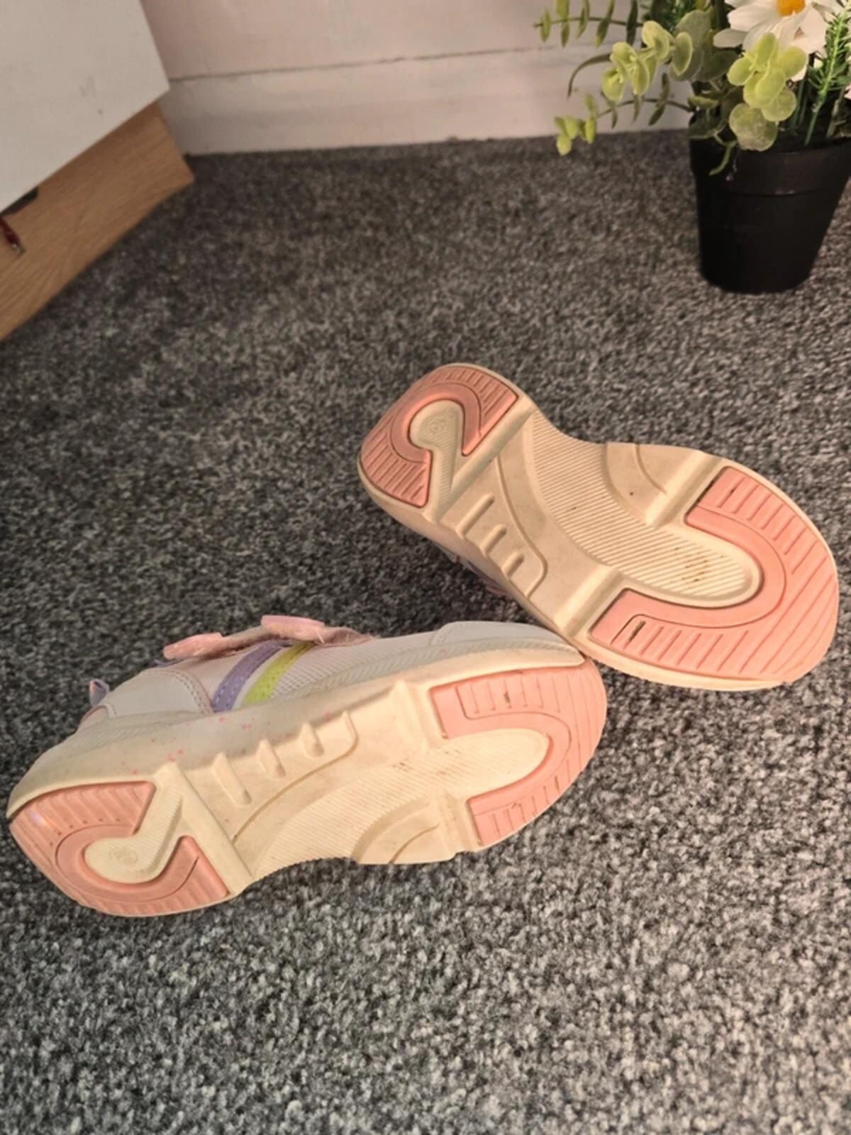 Tu Girls Multicoloured Mesh Velcro Trainers Size 10 Junior