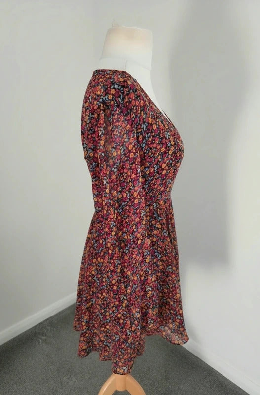 Kimchi Blue Multicoloured Floral Fit & Flare Dress – M Size 10–12