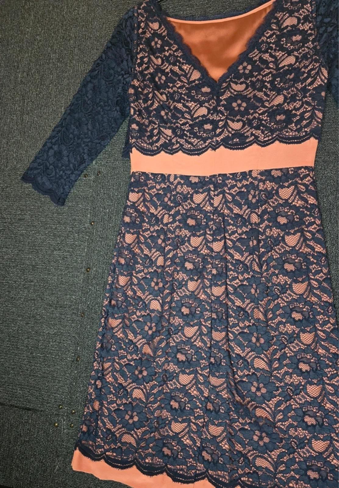 Boden Lace Occasion Dress Navy Blush Size 10 Wedding Party NWT