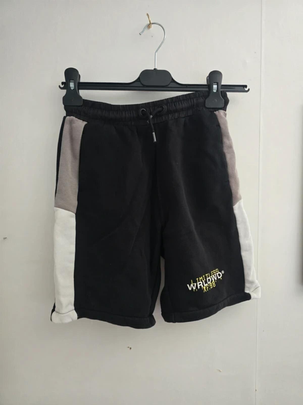 Matalan Boys Black, Grey & White Colorblock Graphic Shorts Age 11 Years
