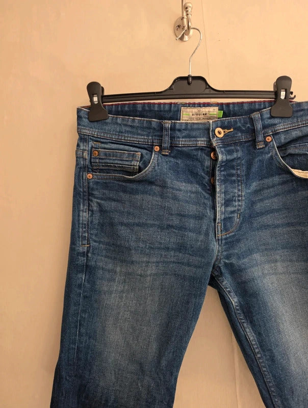 Next Men's Blue Denim Regular Fit Shorts Waist 32"