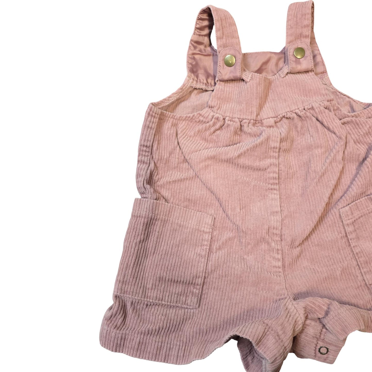 Nutmeg Girls Pink Cord Dungaree Shorts 18–24 Months Cotton