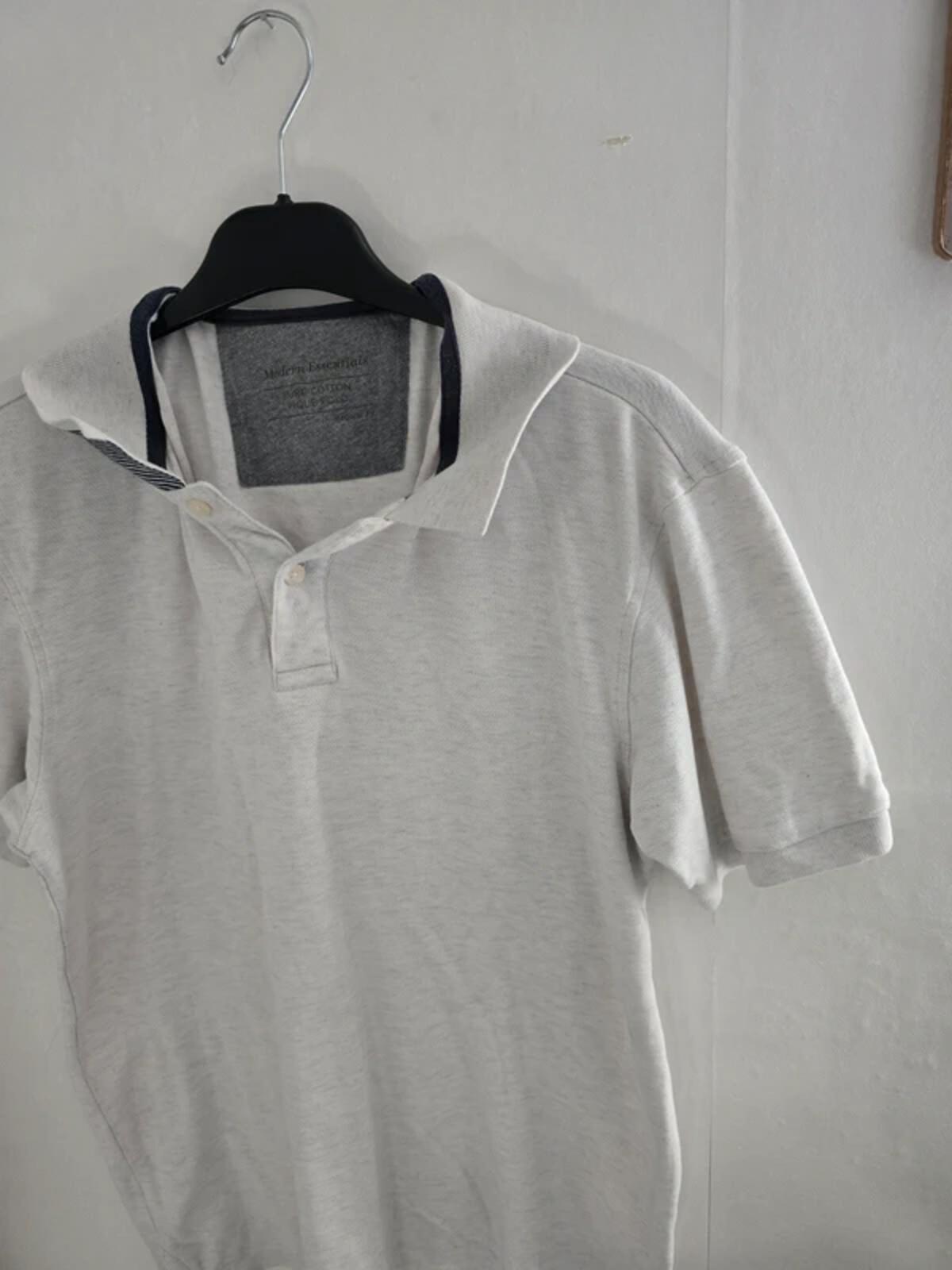 Marks & Spencer Mens Cream Off White Pique Polo Shirt Size Small