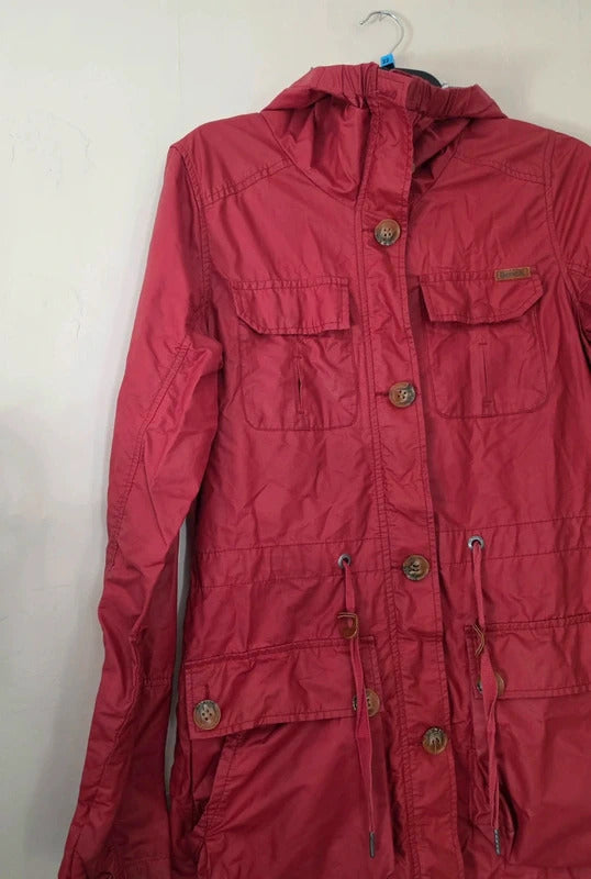 Bench Red Hooded Waterproof Parka Jacket Ladies UK 10 EU 38
