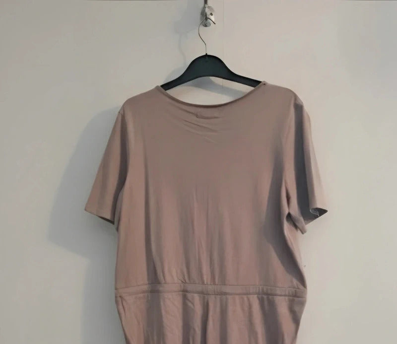 Brave Soul Beige Short Sleeved Jumpsuit Med Size 12 NWT
