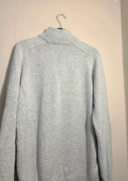 Tu Light Grey Quarter Zip Knitted Jumper Size M