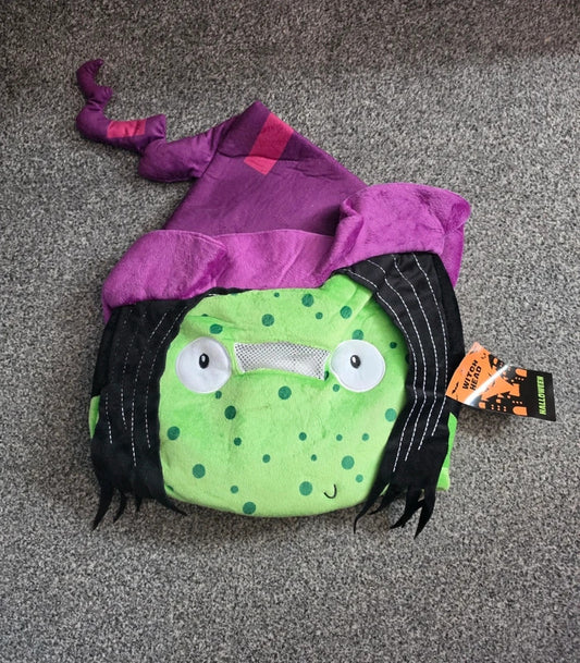 Oversized Witch Plush Head Mask Costume Halloween New