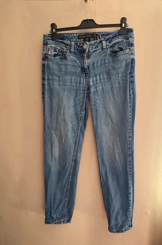 Next Mid-Rise Relaxed Skinny Blue Denim Jeans Size 10 Regular (10R)