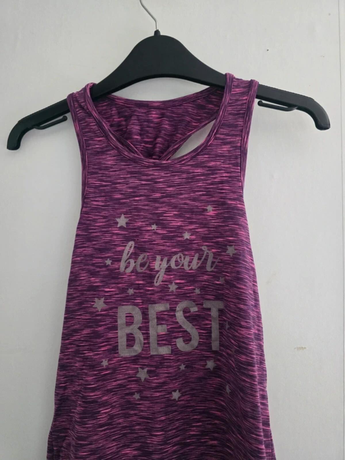 George Girls Purple 'Be Your Best' Gym Vest 5-6 Years