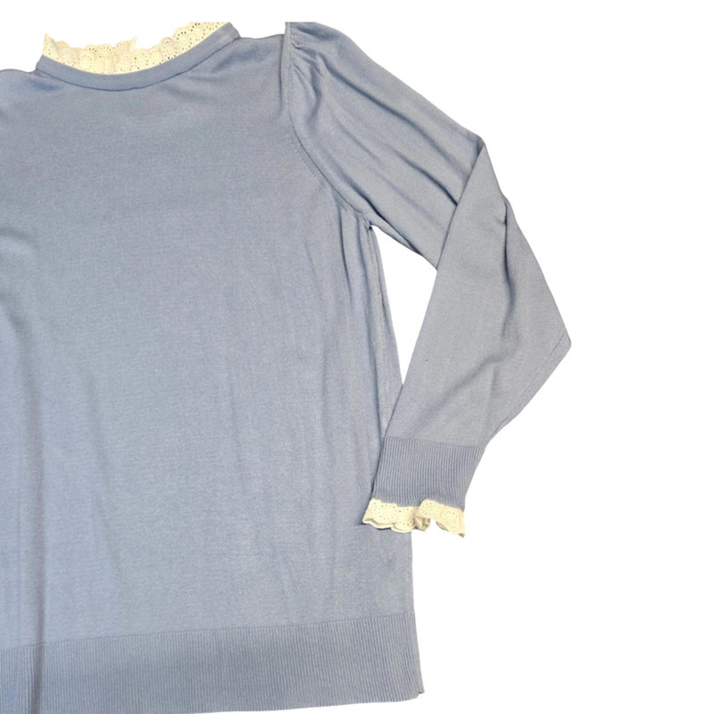 F&F Frill Neck Jumper Light Blue Size 18 Smart Casual Knit