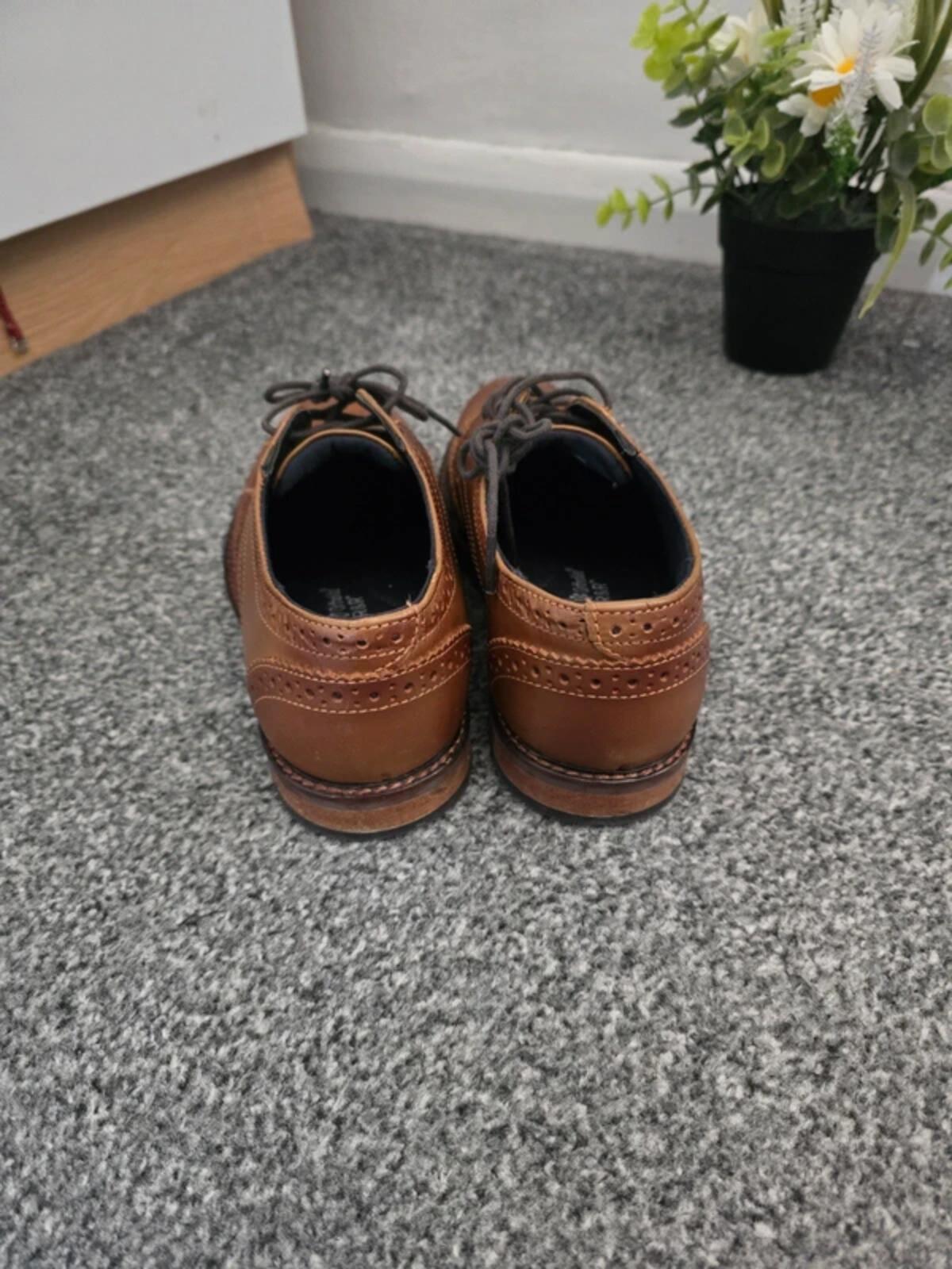 Boys Next Brown Formal Lace-Up Smart Shoes Size 4F (Junior)