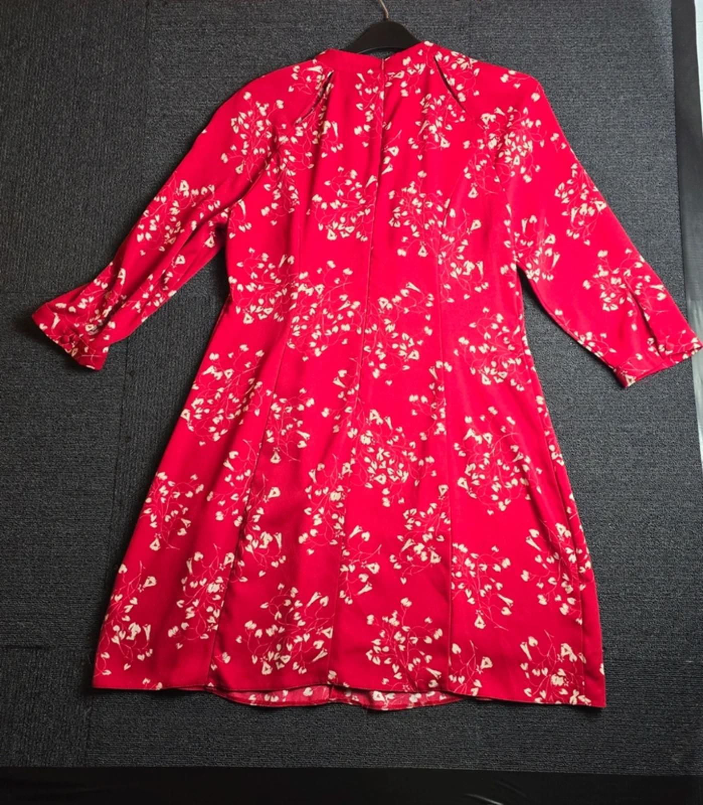 Phase Eight Dress Red & White Size 16 Floral Smart Causal