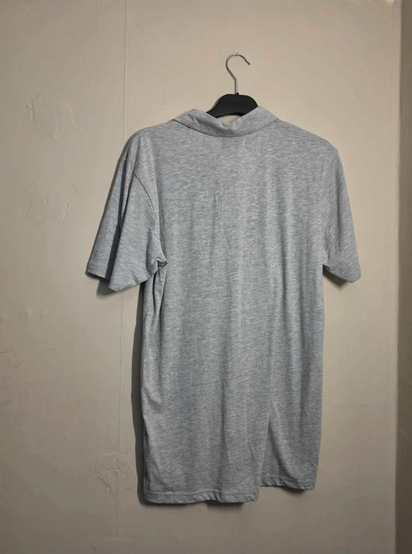 Studio Men's Light Grey Marl Short Sleeve Polo Shirt Size M