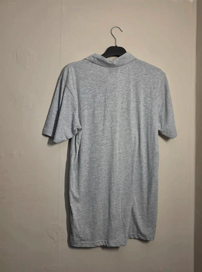 Studio Men's Light Grey Marl Short Sleeve Polo Shirt Size M