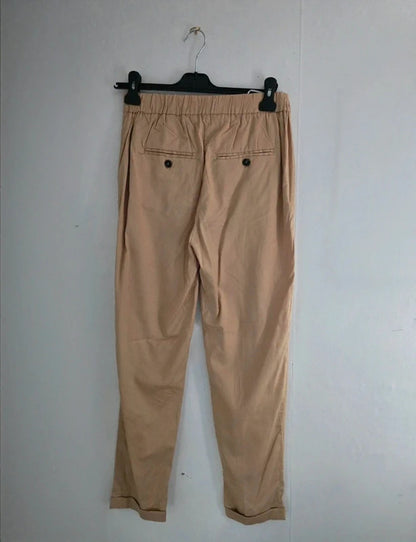 Vila Beige High Waisted Slim Leg Tailored Trousers Size 8