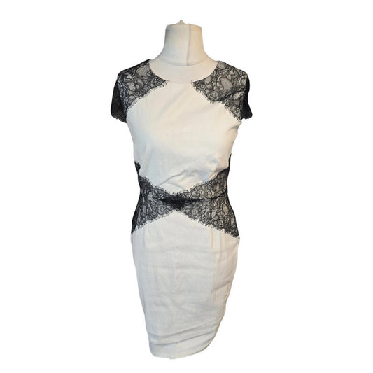 Paper Dolls Dress White Black Lace Size 14 A-line Occasion New