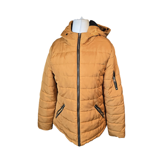 Matalan Mustard Yellow Hooded Puffer Coat – Size 14