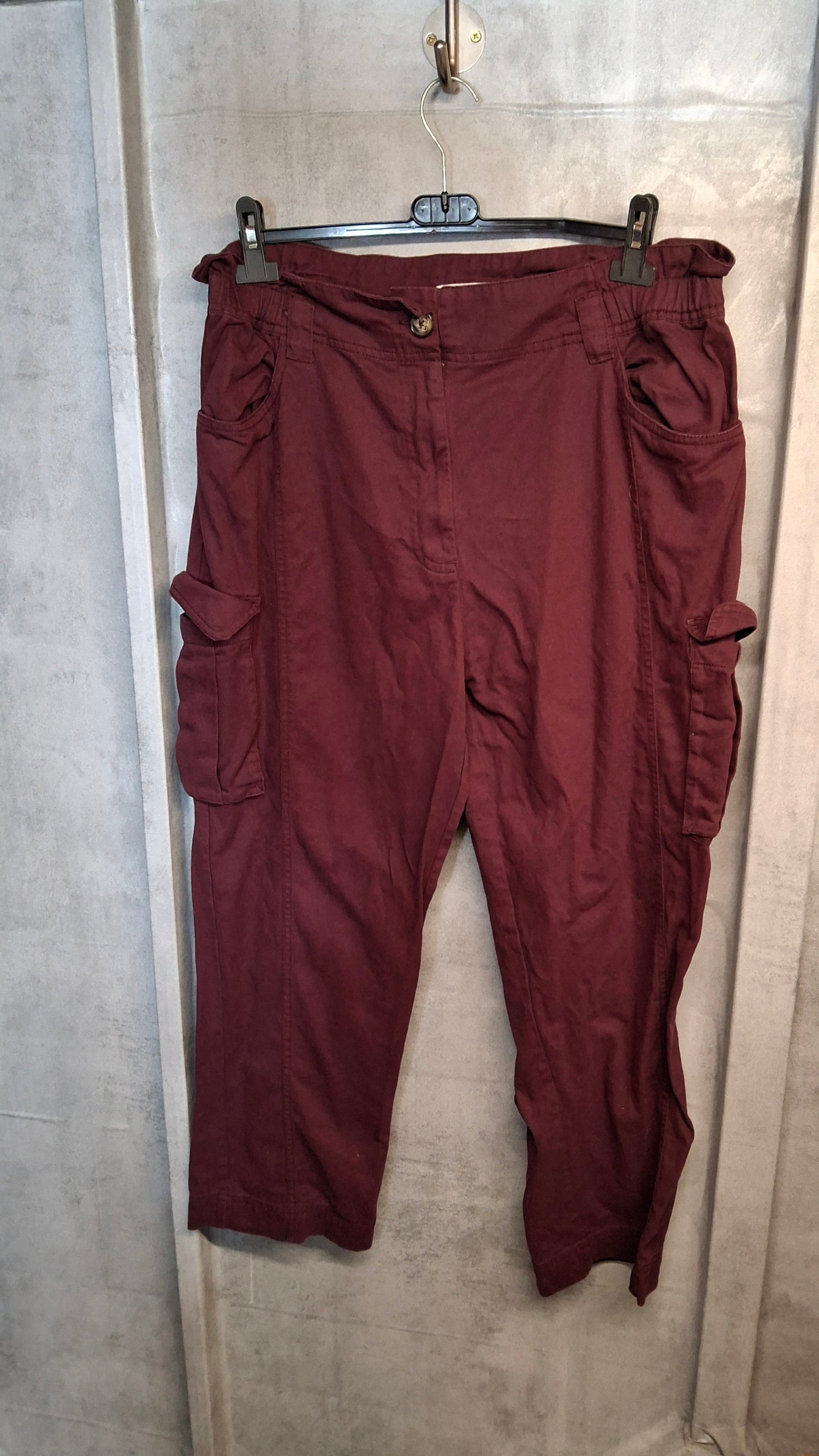 Autonomy Purple Relaxed Cargo Trousers – Size M (UK 14/16) – 100% Cotton