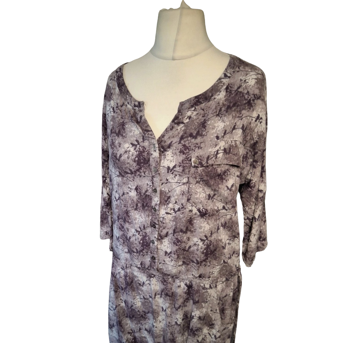 Laura Ashley Purple Print Tunic Dress – Size 14