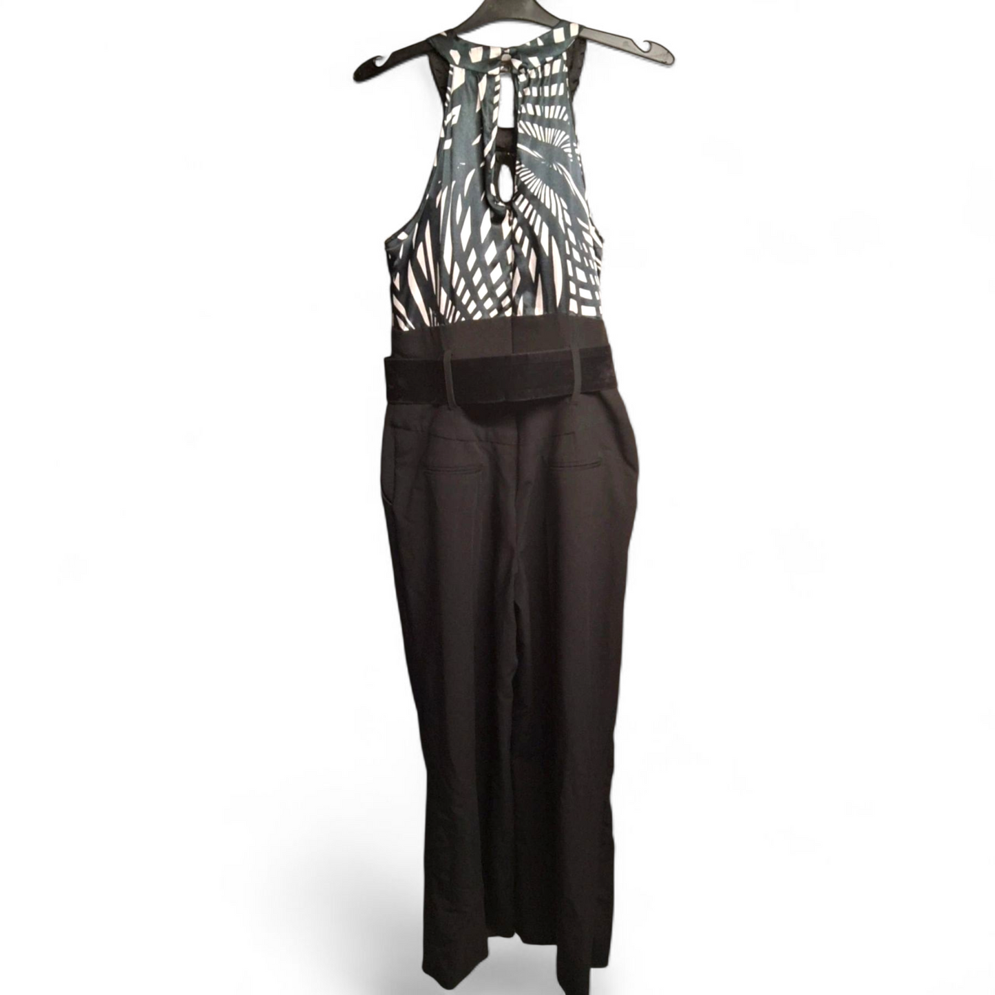 Julien Macdonald Black & White Halterneck Jumpsuit – Size 10