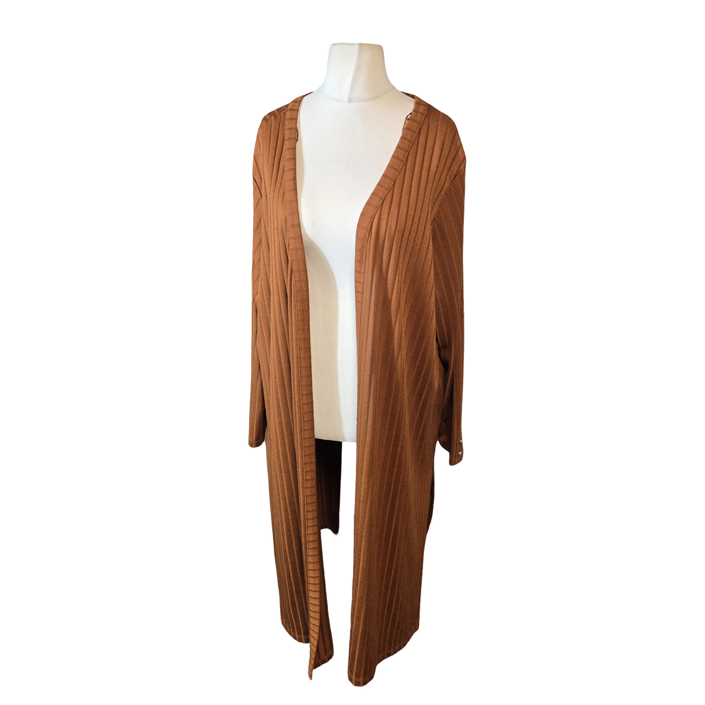 Nutmeg Brown Ribbed Longline Cardigan – Size 22