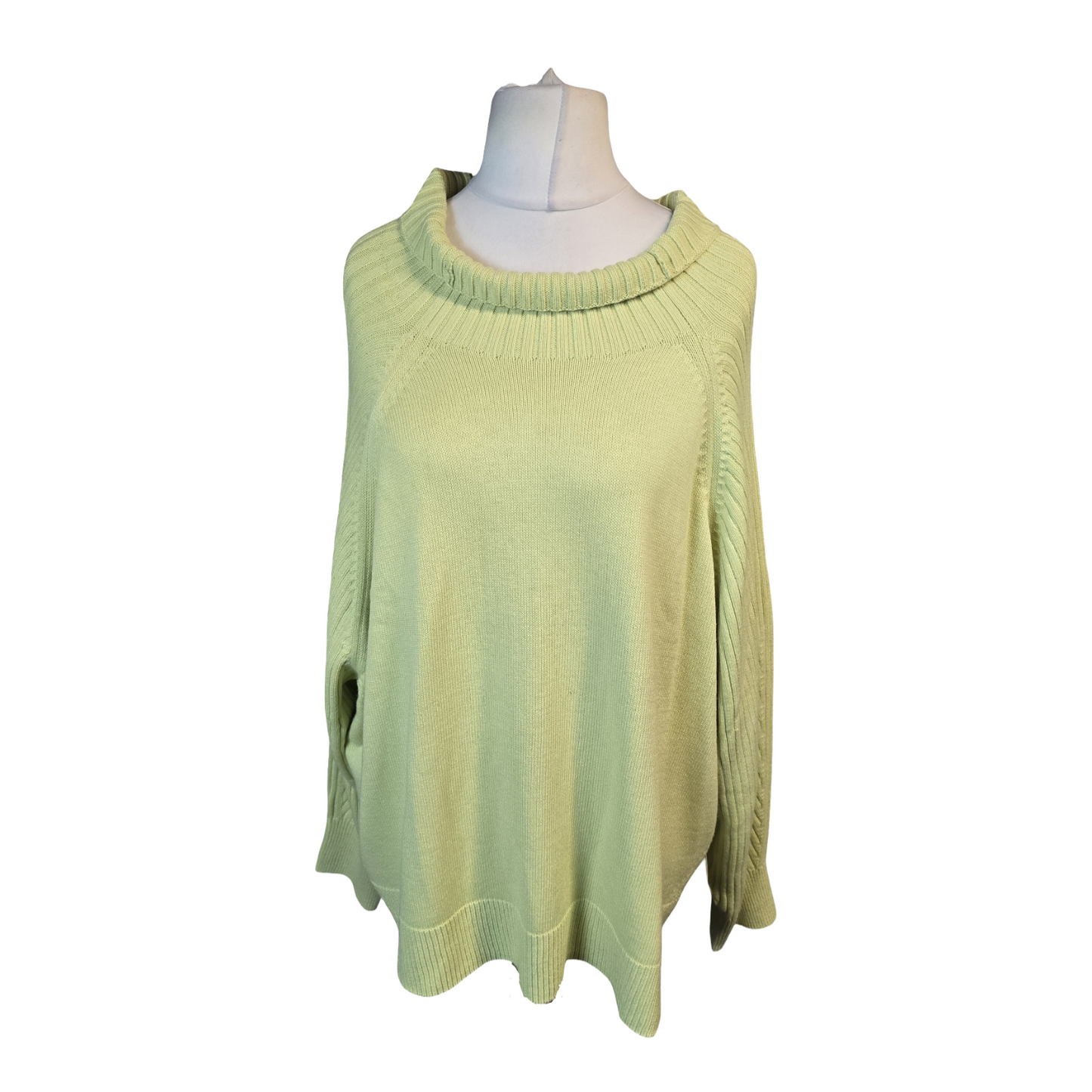 Light Green Jumper 3XL Size 22/24 High Neck New Causal