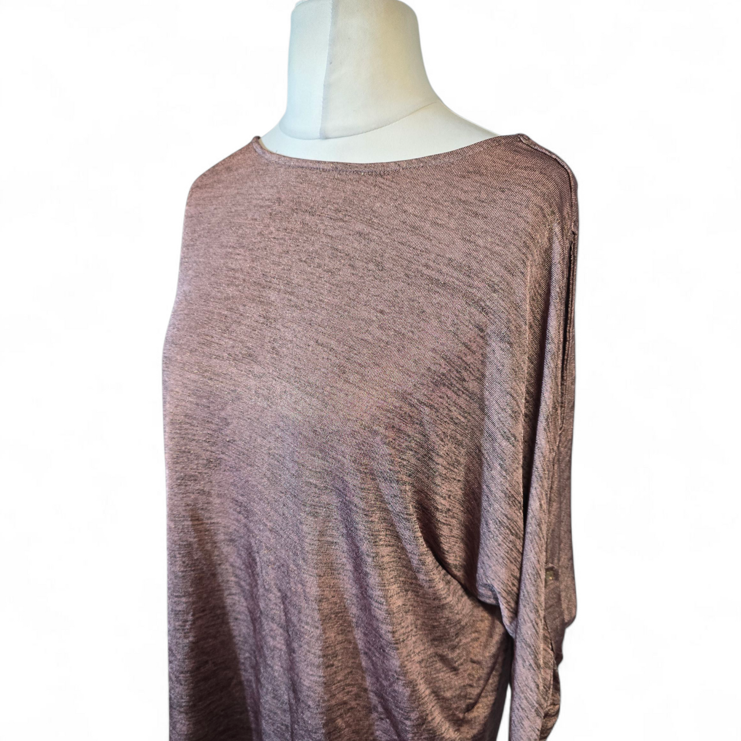 George Dusky Pink Glitter Longline Top – Oversized Fit – Size 14