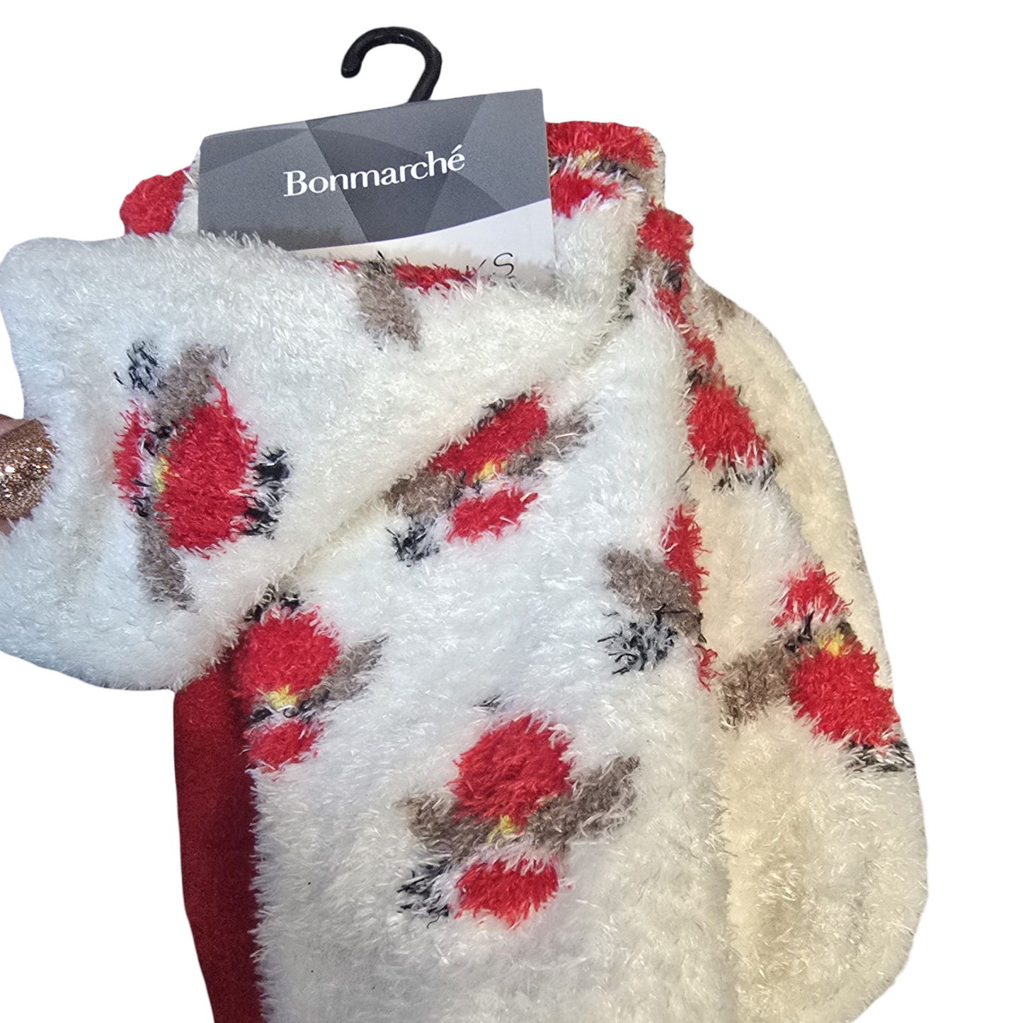 Bonmarché Cosy Socks – 2-Pack Robin & Polka Dot – Size 4–8 – NWT