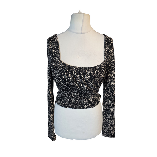 Black Crop Top Size 12 Causal Topshop 