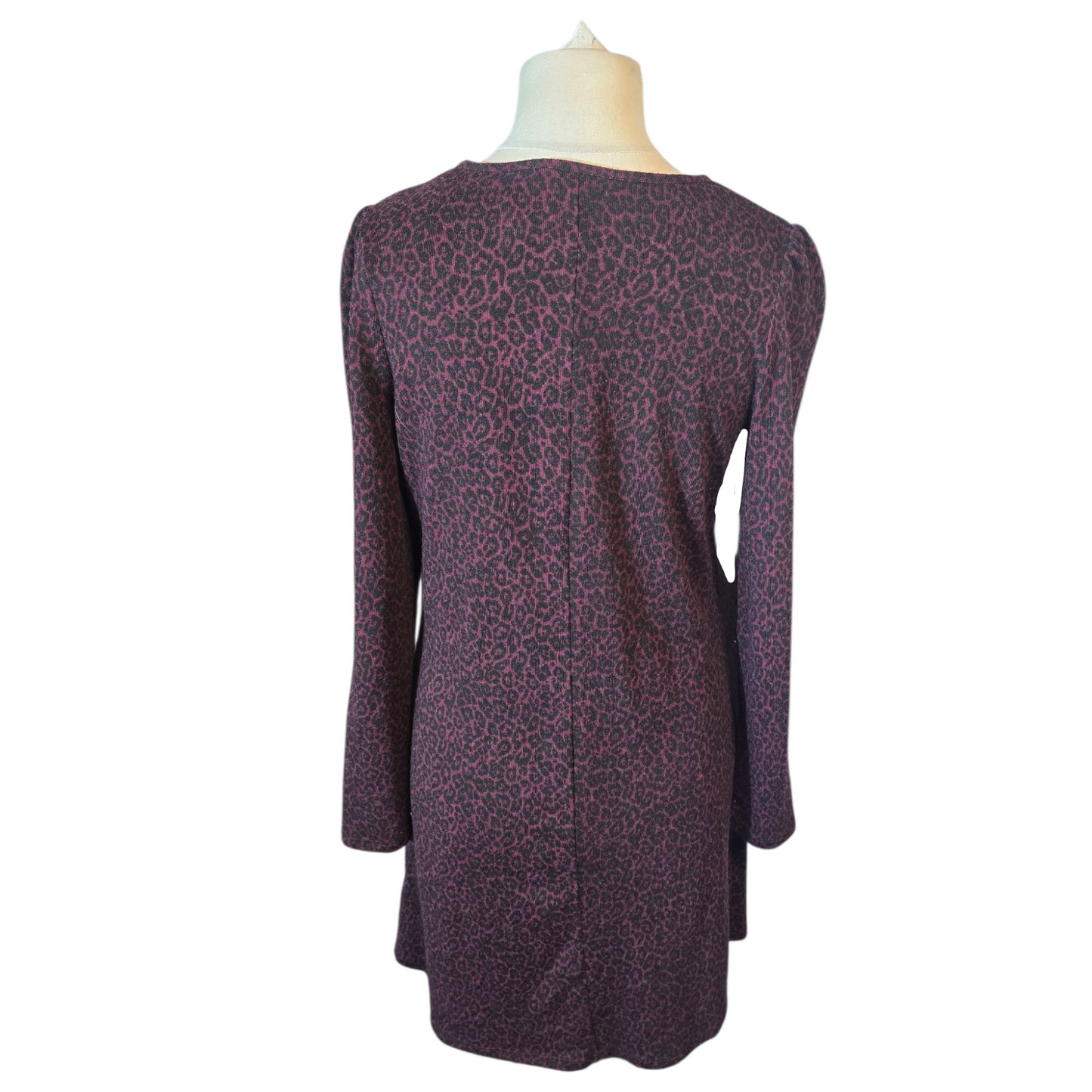 George Purple & Black Animal Print Jumper Dress – Size 12