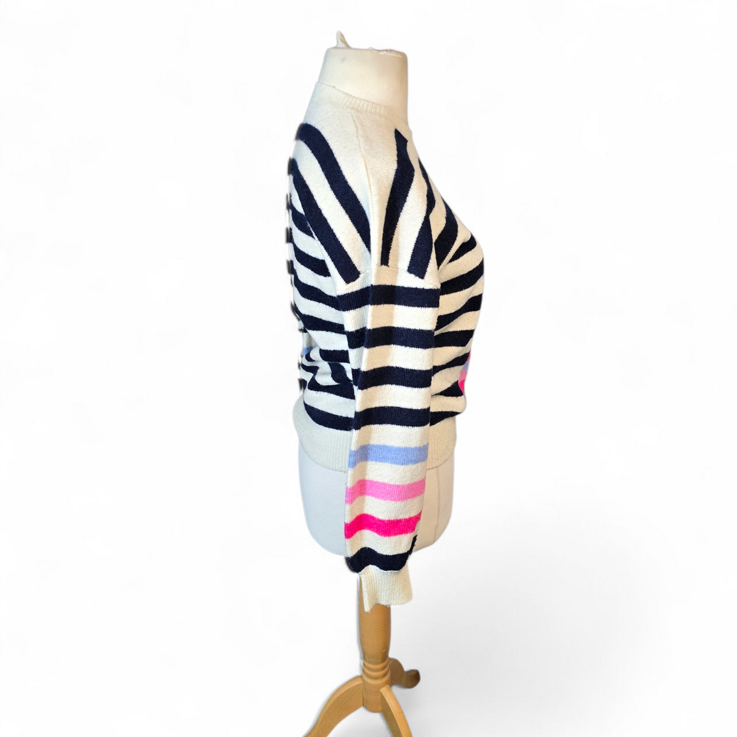 F&F Striped Knit Jumper – Size S (UK size 8-10) – Relaxed Fit