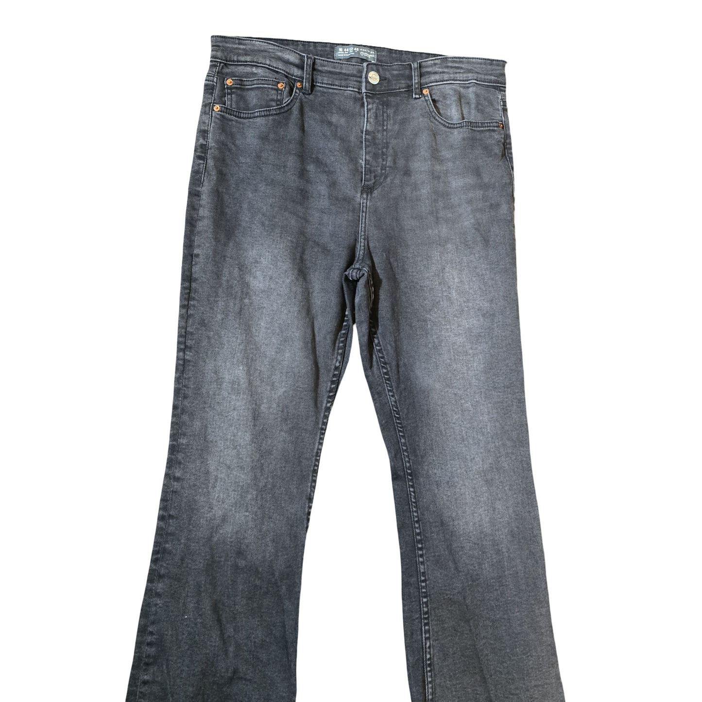 Primark Black Bootcut Jeans with Frayed Hems – Size 16