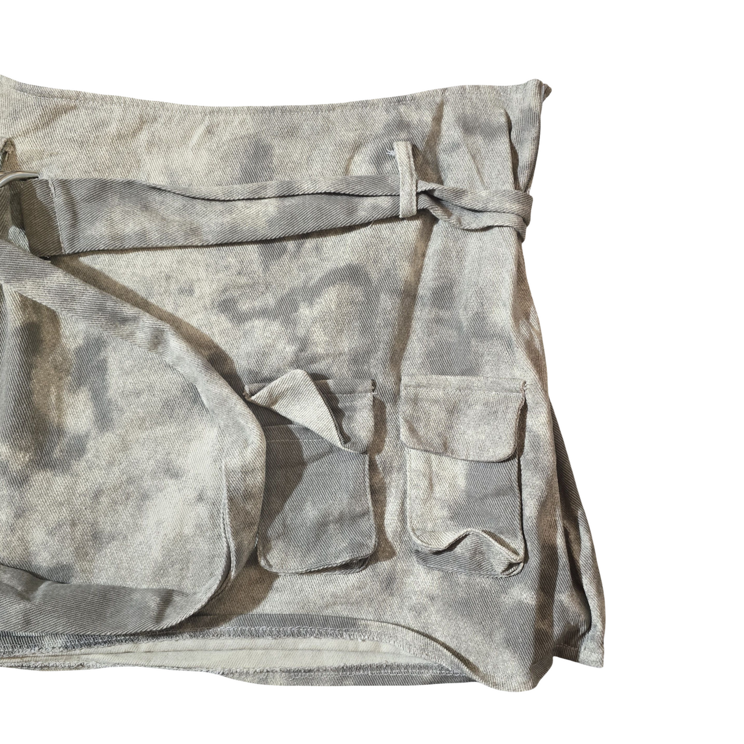 Prettylittlething Grey Stone Cargo Mini Skirt – Size 12 – 100% Cotton