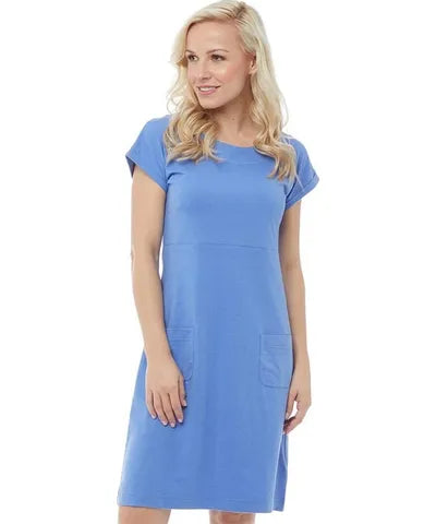 Weird Fish Blue Knee-Length Casual Dress – Size 8 – Everyday Easy Style