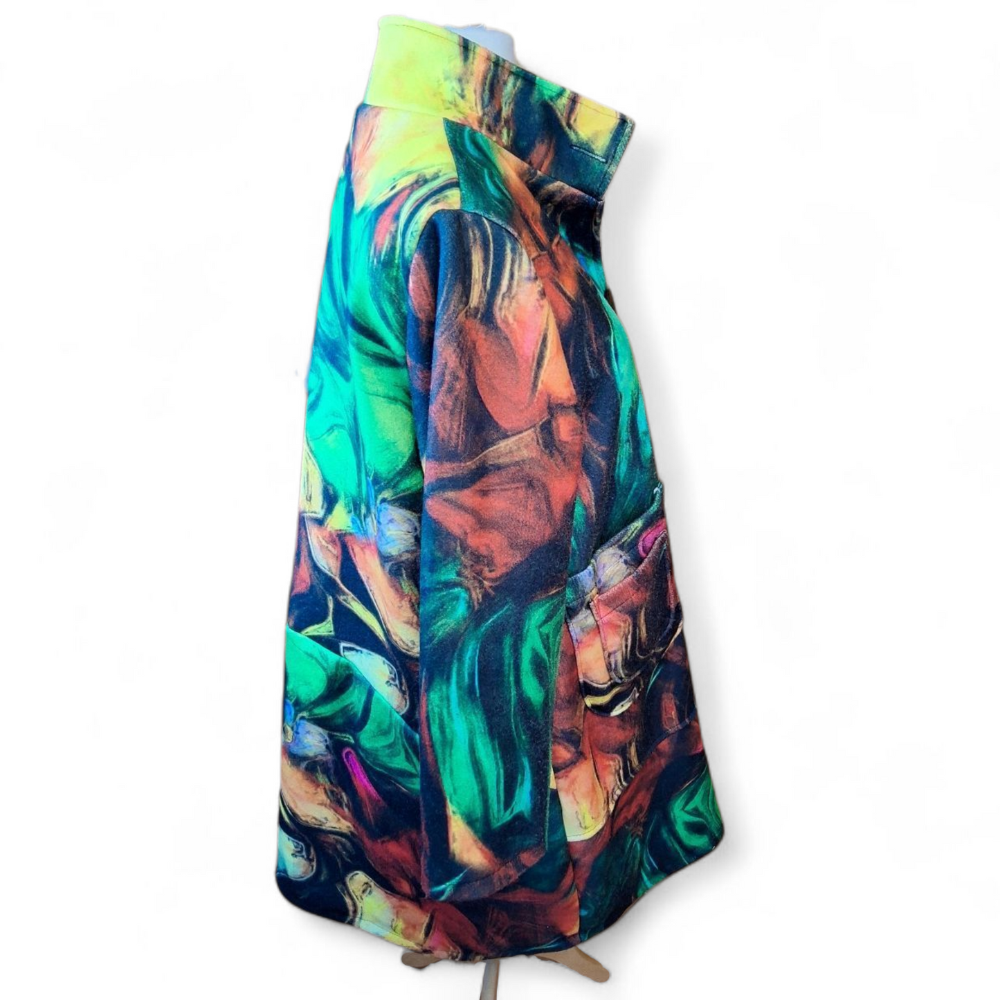 MB Germany Bold Abstract Print Coat – Wool Blend – Size 2