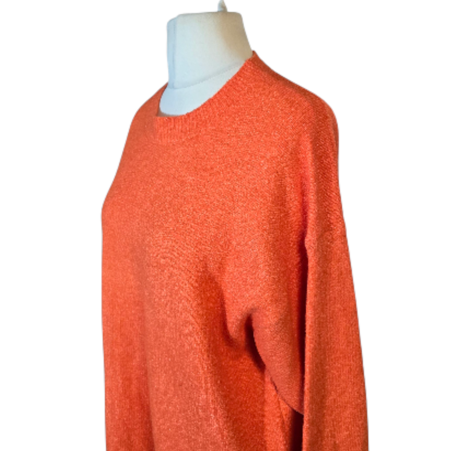 Primark Orange Knitted Jumper – Size 14/16 – Oversized Relaxed Fit