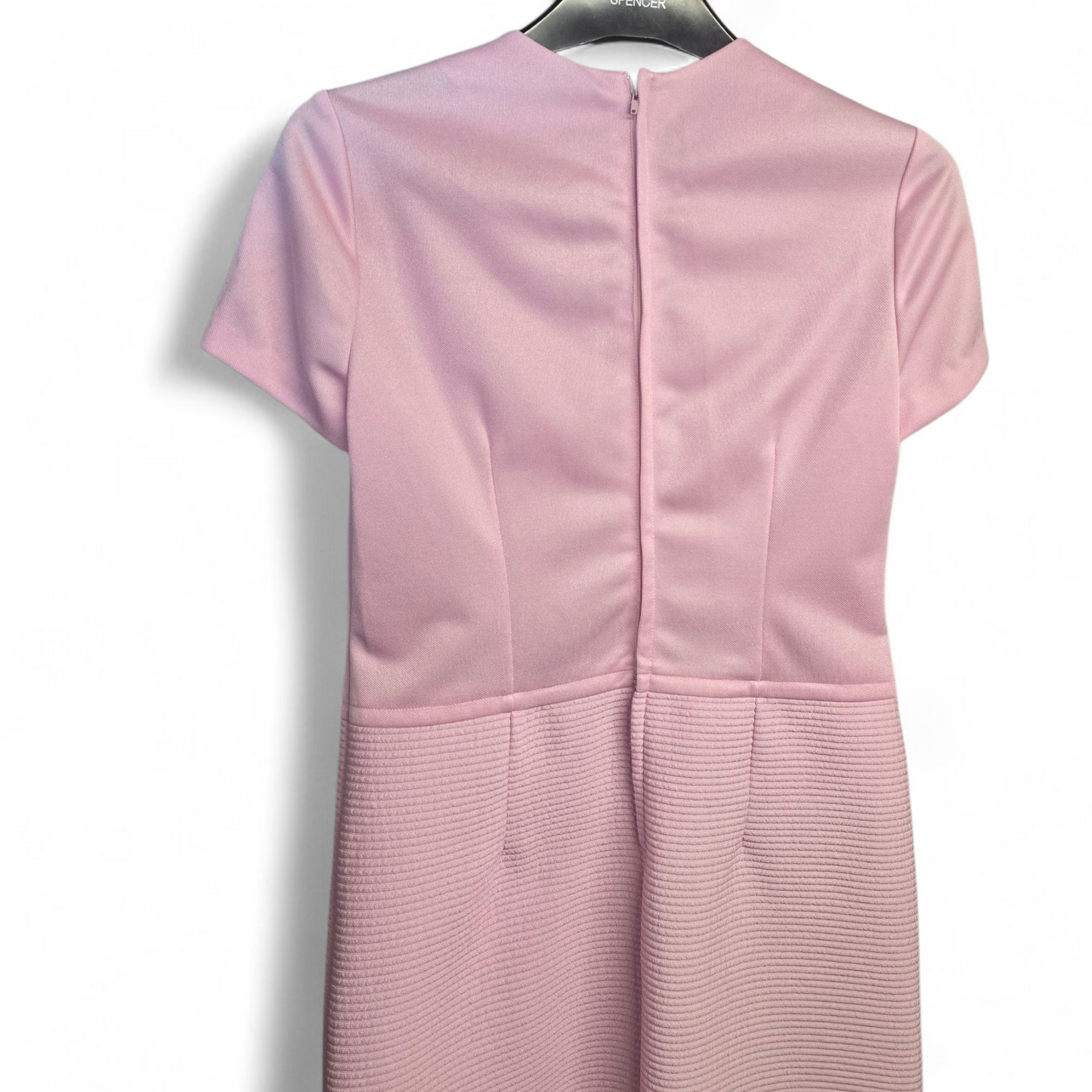 Vintage 1970s Davisella Baby Pink Crimplene Dress & Blazer Set (Made in England)