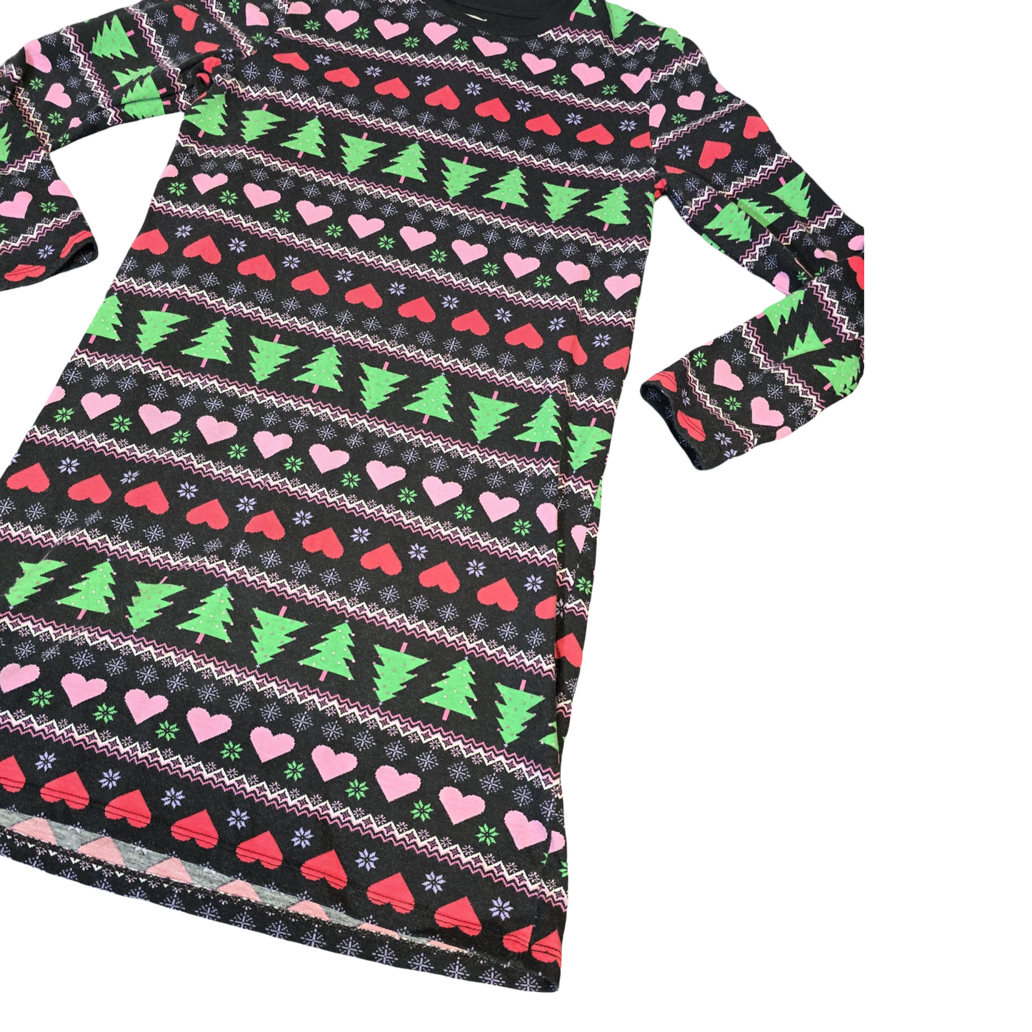 George Girls Xmas Long Sleeve Dress – Age 8–9 – Fun Festive Print