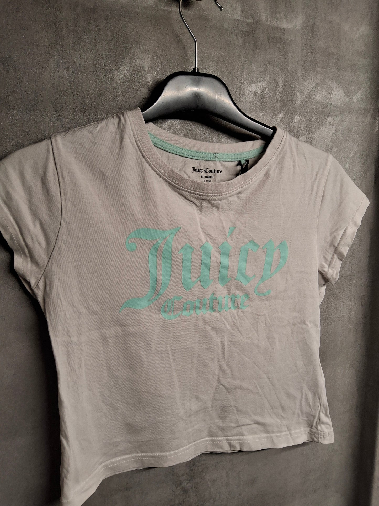 Juicy Couture Girls White & Green Cropped T-Shirt – Age 10-11 Years – 100% Cotton