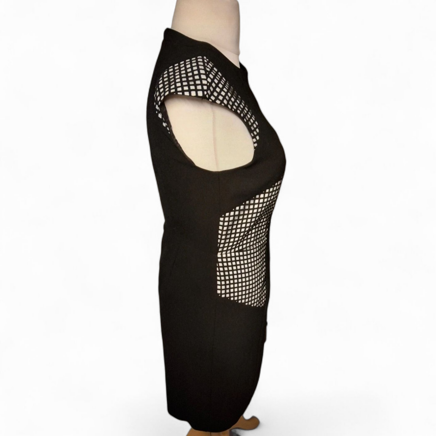 Warehouse Monochrome Illusion Panel Dress – Size 12 Office to Out Style