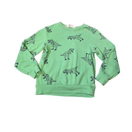 H&M boys green dinosaur jumper age 6-8years