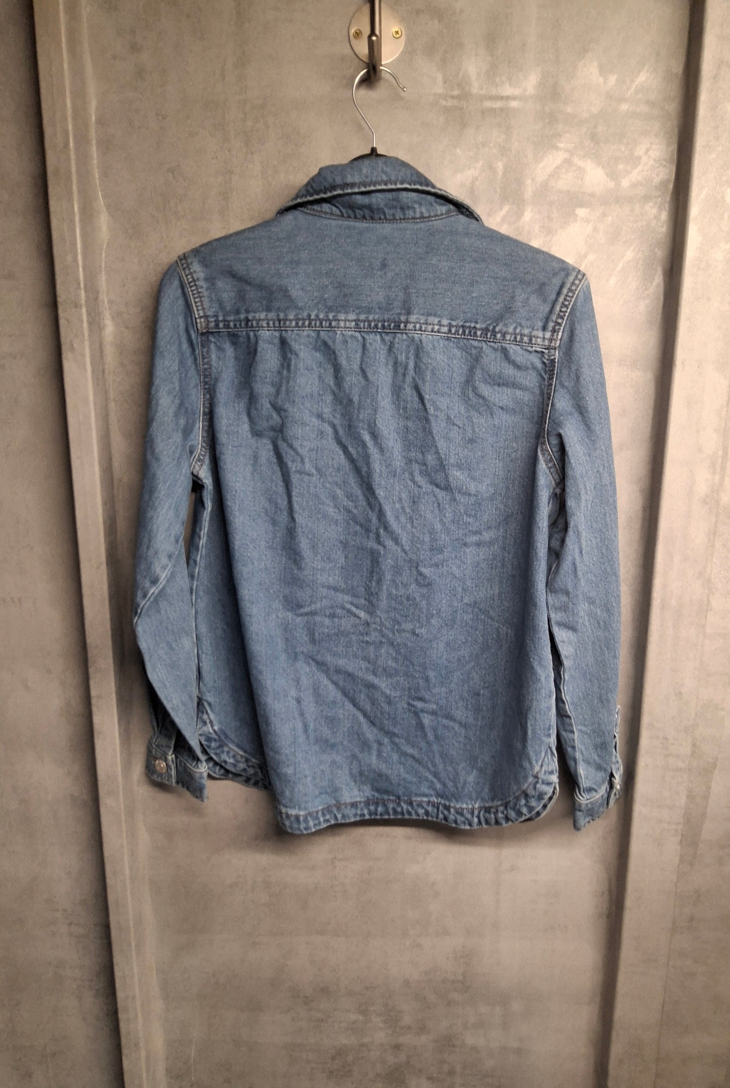 F&F Kids Girl's Blue Denim Shirt – Age 11–12 Years – 100% Cotton Oversized