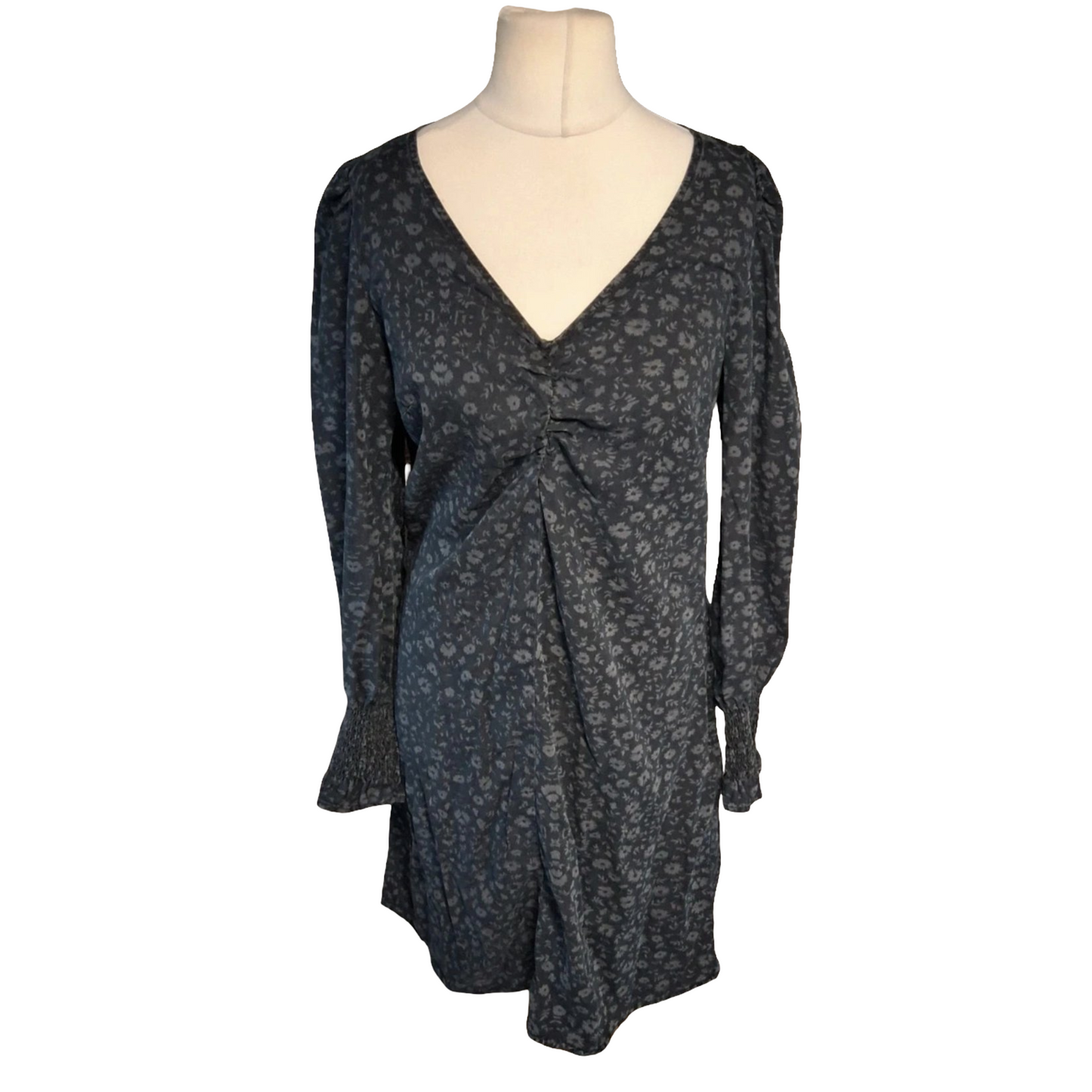 Next Blue Floral Midi Dress – Size 12 – 100% Tencel