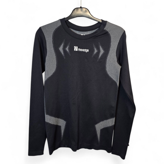 The Edge Men’s Black & Grey Active Bodycon Long Sleeve Top – Size M/L