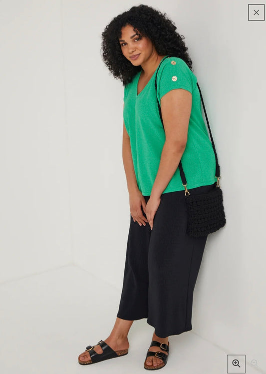 Matalan Relaxed Green Short Sleeve Top – Size 24
