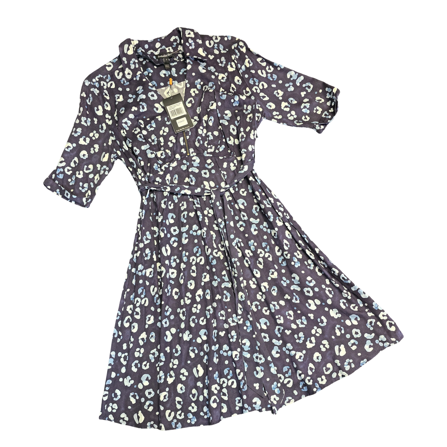 Isabella Oliver 'Halesworth' Maternity Dress Navy Size 6/8 US 3 Animal Print Short Sleeved New