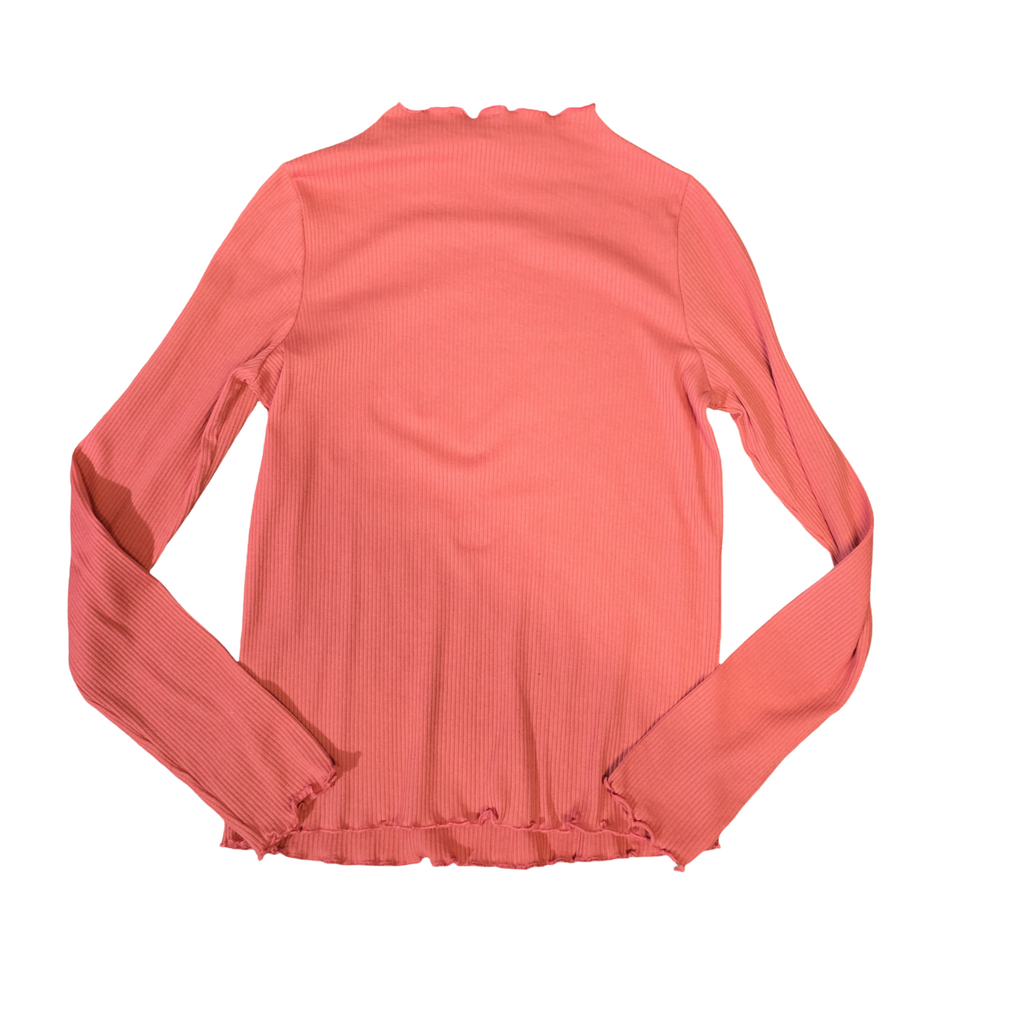 George Pink/Coral Ribbed High Neck Long Sleeve Top – Size 10