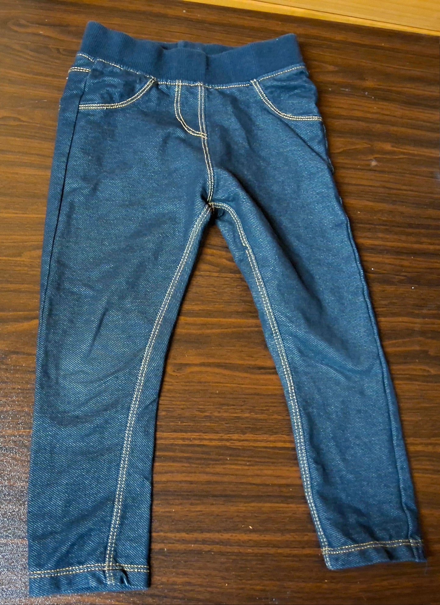 Nutmeg Girls Navy Jeggings – Age 18–24 Months – Cotton & Polyester
